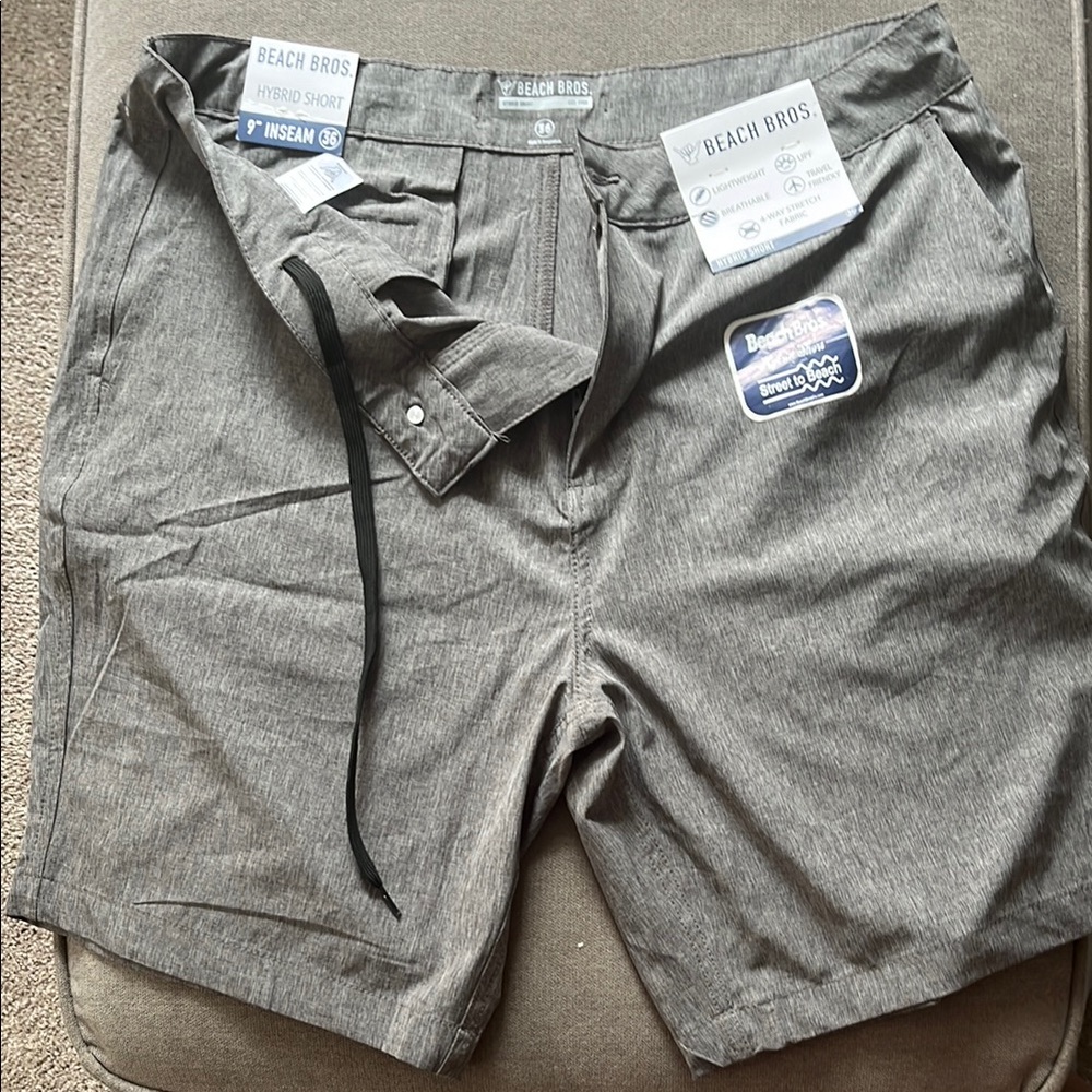 Gray Hybrid Men Shorts size 36 inseam 9inch inseam NWT